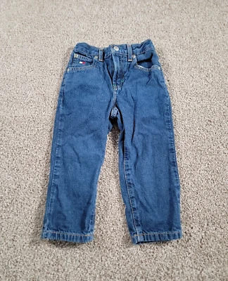 复古 Tommy Hilfiger 牛仔裤 学步儿童 尺寸 2T 牛仔扣贴 直筒 Y2K — 第 1/4 张图片