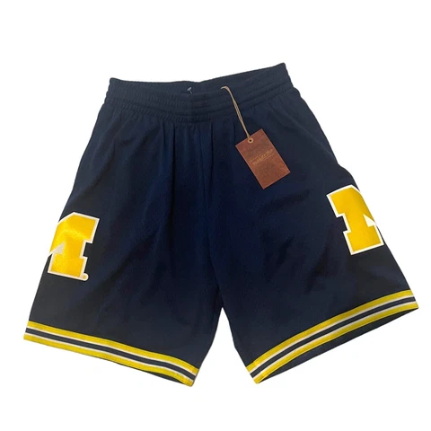 Michigan Wolverines NCAA Mitchell & Ness Mens Size M Blue 1991 Road Shorts Blue Cover
