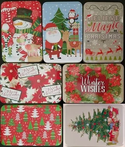 Christmas Holiday Cookie Candy Tin Tins Metal Gift Boxes Set C, Select: Theme - Picture 1 of 14