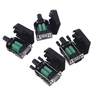 DB9 Connector Male Female 9 Pin Plug Wire Sleeve RS232 RS485 Breakout Termina_$8 - Picture 1 of 15