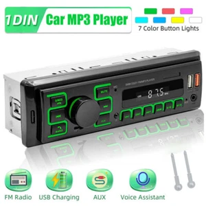 1 Din Car Stereo In Dash Audio Radio Bluetooth MP3 Player FM Receiver USB AUX-IN - Picture 1 of 18