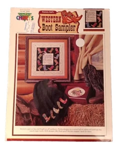 WESTERN BOOT SAMPLER Color Charts Counted Cross Stitch - Bild 1 von 2