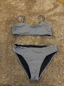 GAP Teen Bathing Suit Navy Stripe - Size 12 - Picture 1 of 3