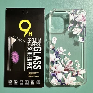 For Apple iPhone 14 Pro Max Slim Clear Silicone Gel Case w 9H Screen Protector - Picture 1 of 3