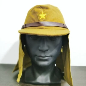Segunda Guerra Mundial Ejército Japonés IJA Soldado Campo Lana Gorra Sombrero con Cuello Havelock Flap Talla XL - Imagen 1 de 5