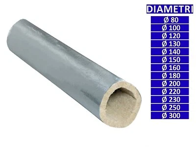 ALLINOX Coppella In Lana Di Roccia Isolamento Termico Con Alluminio Tubo Canna F - Immagine 1 di 4