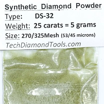 Polvo de diamante TechDiamondTools 270 grano 53-45 micras, 25 cts = 5 gramos Foto 1 de 4