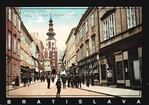 Postcard Pazsony Pressburg Mihaly Utca Michaeleriorgasse Bratislava Slovakia - Picture 1 of 2
