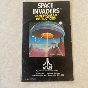 Space Invaders: Manual de instrucciones del programa del juego Atari 1980 vintage - Imagen 1 de 3
