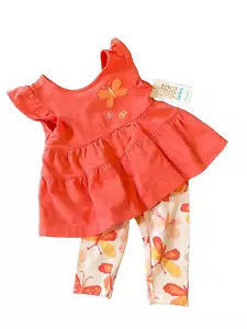 Just One You Carter's Baby Girl 2pc Outfit Orange Butterflies Butterfly Peach 3m - Picture 1 of 7