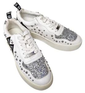 STEVE MADDEN Brycin Lace Stunning Silver Fabric Trainer Shoes Ladies EU 41 UK 8 - Picture 1 of 7