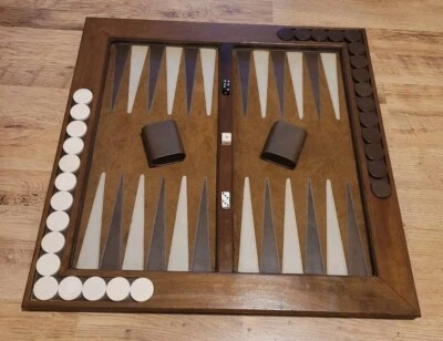 Vintage Large Backgammon Game Set 72 × 72 cm Handmade Board Luxury Style  - Image 1 of 4