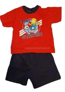 NEW The Simpsons boys short pyjamas set Bart football top bottoms Age 5-6 years - Picture 1 of 5