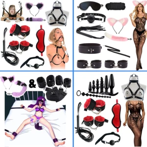 BDSM Bondage Restraints Sex Toys Breast Ball Gag Handcuffs Collar Neck Cuffs - Picture 1 of 15