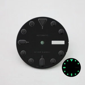 DS SKX007 Dial 28.5mm 5 Sports Matte black Black Green Lume DayDate NH36 Skx005 - Picture 1 of 1