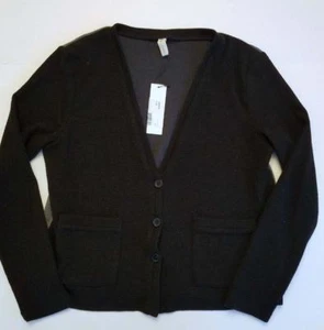 *AVA & LU* Nuevo con etiquetas $82 Boutique Niñas 22 cárdigan Suéter Mujer XS Gris Negro NUEVO - Imagen 1 de 3