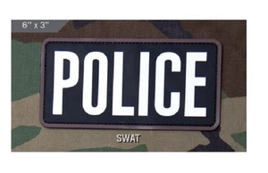 Parche moral Milspec Monkey MSM - POLICÍA - color SWAT - 6"" x 3"" goma PVC NUEVO - Imagen 1 de 4
