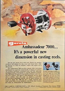 1973 VINTAGE PRINT AD - GARCIA AMBASSADEUR 7000 FISHING REEL AD - POWERFUL - Picture 1 of 1