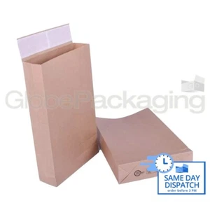 25 x STRONG ECO-FRIENDLY KRAFT POSTAL PAPER MAILING BAGS 250x353x50mm (10x14x2") - Picture 1 of 5