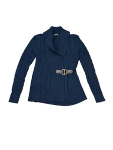 Suéter Lauren Ralph Lauren Hebilla Tejido con Cable Imitación Envoltura Dinero Antiguo Azul XXS Chal - Imagen 1 de 6