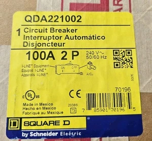 Disyuntor Square D QDA221002 I-Line 100A 240V 2P 1PH QD100 100 AMP NUEVO - Imagen 1 de 3