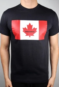 SALE DSQ2 MEN'S SLIM FIT LOGO T-SHIRT 100% COTTON DARK BLUE NAVY BLACK - Picture 1 of 2