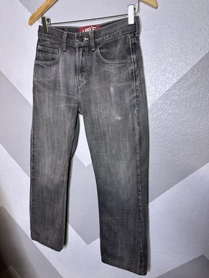 Levis 514 Slim Straight Boys Denim Jeans Gray Medium Wash Size 12 Reg 26x26.5 - Image 1 of 4