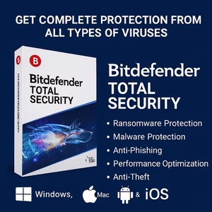 Bitdefender Total Security 3 Years | 1-10 Devices | Windows | Mac | Android - Picture 1 of 1