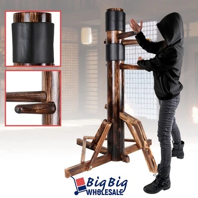 GENIQUA Wing Chun Wooden Dummy Training Target Martial Arts Kong Fu Fight Practice