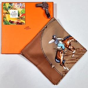 RARO VINTAGE HERMES Bufanda de Seda "Pampa" Carre 90 diseñado por Jean De Fougerolle - Imagen 1 de 15