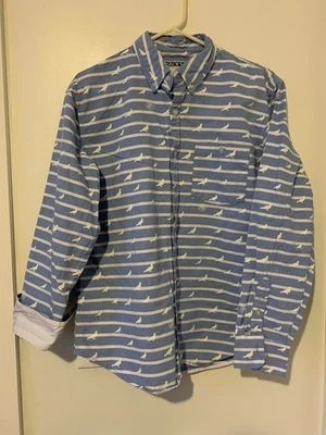 Camisa Staple Pigeon Para Hombre L Azul Rayas AOP Pájaro LS Oxford Botones Calidad Foto 1 de 4