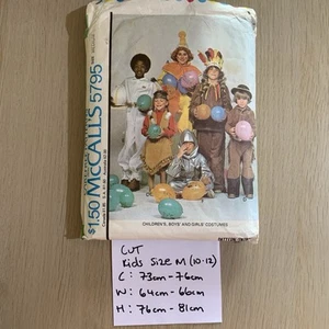 Cowboys & Indians Costume Sewing Pattern Kids Size 8 - 10 McCalls 5795 Clown - Picture 1 of 3