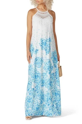 Maxi Vestido Lilly Pulitzer Perla Suave en Resort Blanco Karma Camelia - 2 Nuevo Con Etiquetas Foto 1 de 3