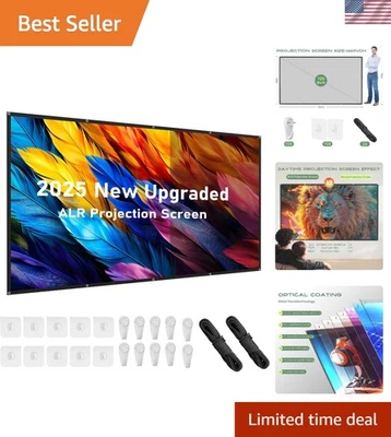 ALR Projector Screen, 4K Movie Projector Screen 16:9 HD Foldable Anti-Crease ... - Image 1 of 4