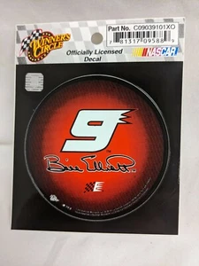 Bill Elliott #9 2003 NASCAR 3 Zoll runder Aufkleber Sticker rot verblassen zu schwarz  - Bild 1 von 2