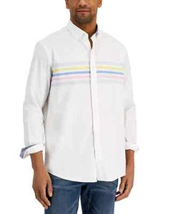 Club Room Men's Classic Button Down Shirt Cotton, White Combo, Size XL - Picture 1 of 2