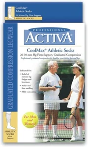 Calcetines de compresión deportivos Activa CoolMax MUJER Y HOMBRE 20-30 mmHg blancos PEQUEÑOS - Imagen 1 de 2