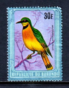 BURUNDI — SCOTT 585I — 1980 30f BIRD, MARCO METÁLICO PLATEADO — USADO — SCV $80 - Imagen 1 de 2