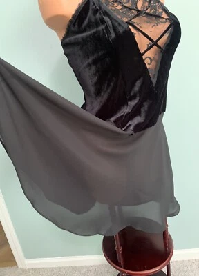 Camisón vintage de gasa y terciopelo M Babydoll Negligee nuevo con etiquetas lencería Foto 1 de 4