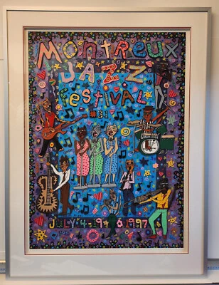 RARITÄT XXL original James Rizzi 3D Bild " Montreux Jazz" HANDSIGNIERT gerahmt - Bild 1 von 3