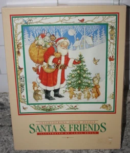 Vintage Santa & Friends 500 Pcs Interlocking Jigsaw Puzzle Christmas Games Used - Picture 1 of 4