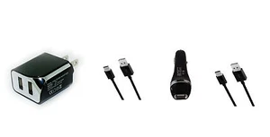 Car+Wall AC Home Charger+5ft USB Cord for Verizon Motorola edge+ 5G UW (2022) - Picture 1 of 4