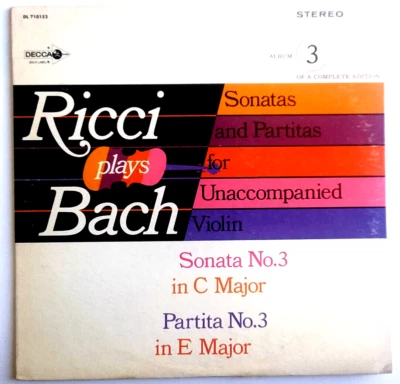 RUGGIERO RICCI - Plays BACH Sonatas Partitas - Vinyl LP DECCA DL 710142  PROMO - Image 1 of 4