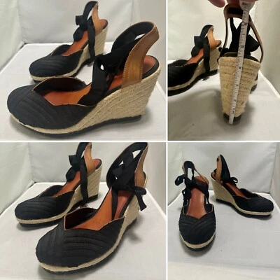 GAP Black Grosgrain Wedge Espadrilles women's size 10 - Image 1 of 4