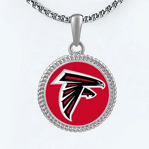 Atlanta Falcons Womens Mens Round Link Chain Pendant Necklace w Gift Pkg D22 Cover