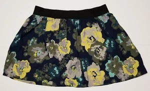 Womens Floral Skirt Size Large Black Rayon SO - Picture 1 of 5
