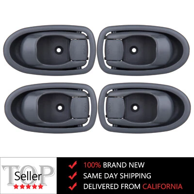 Juego de 4 manijas de puertas gris interior derecho izquierdo delantero trasero para 01-04 Kia para Spectra Foto 1 de 4