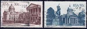 1982-87 South Africa - SC# 598-599-Architecture-Raadsaal, Bloemfontein-2Di.-Used - Picture 1 of 2