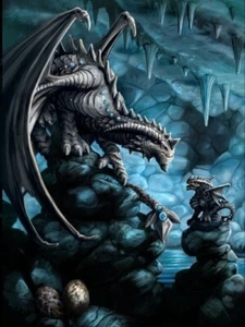 ANNE STOKES ART - ROCK DRAGON 3D BILD DRUCK 300mm x 400mm - Bild 1 von 2