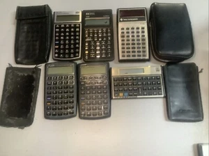6 strumenti vintage Hewlett-Packard & Texas HP 10bll, 10b, 12c & Ti-30 TESTATI - Foto 1 di 9